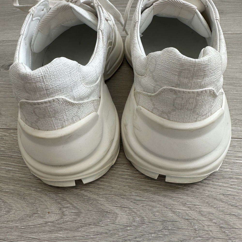 GUCCI SNEAKER- white GG Lace-Up Sneakers - Picture 4 of 10